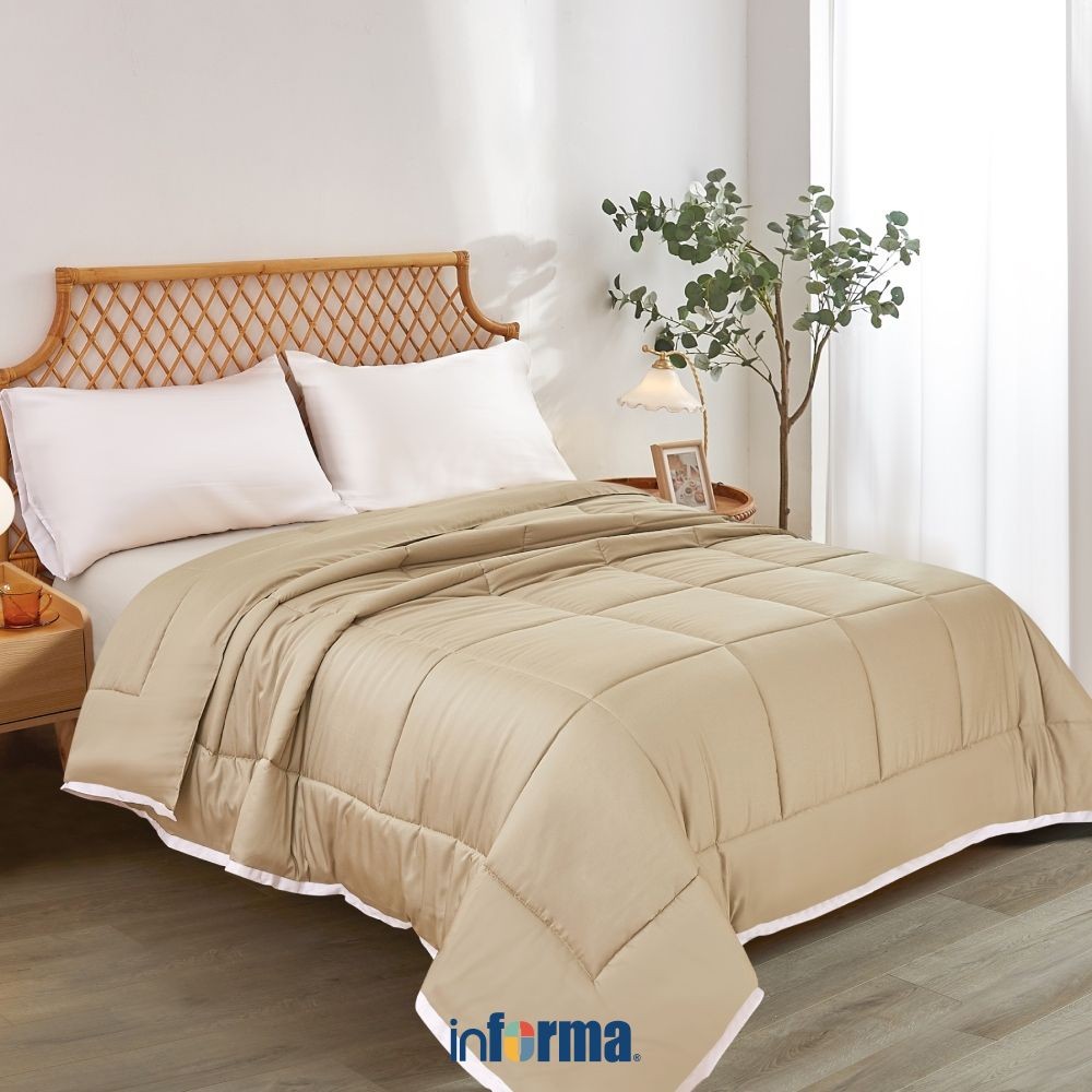 Informa Bed Cover Bambu Cokelat Bleached Sand King Queen Single 260x230 240x210 160x210 Selimut Teba