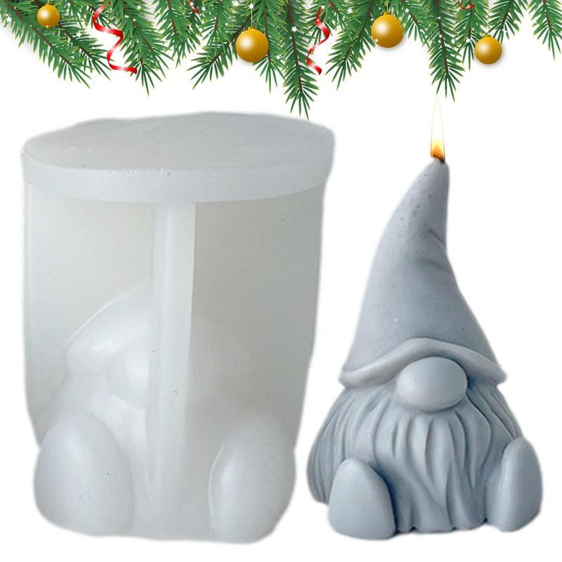 

DIY Candle Silicone Mold 3D Gnome Christmas Handmade Gypsum Soap Cement Resin Molds Festival Xmas Gift Candle Making Supplies