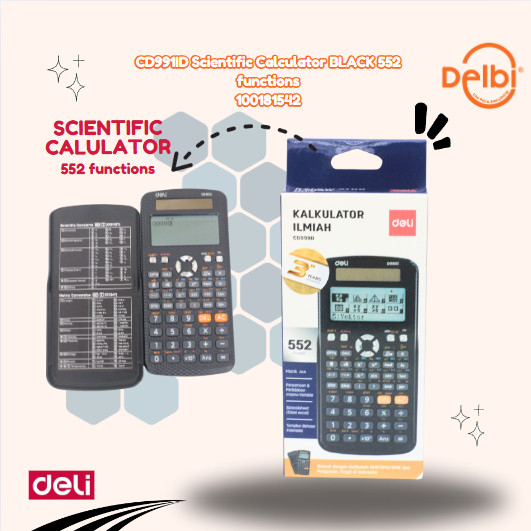 

Kalkulator Calculator Scientific DELI CD991ID ( Pcs ) [ Original ] CD991ID Scientific Calculator BLACK 552 functions -