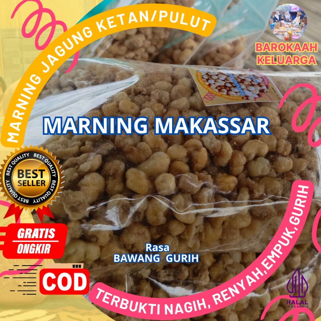 

Camilan MARNING premiium cocok untuk Milenial gen Z VIRAL JAGUNG KETAN PULUT SEPEREMPAT KILOGRAM (250gr) GURIH ASIN TERBUKTI RENYAH POOOL, DAN NAGIH BANGET SPESIAL OLEH-OLEH KHAS SULAWESI