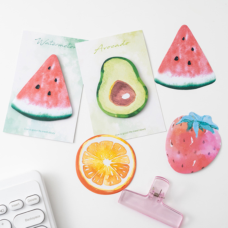 

30Sheets Fruits Self-Adhesive Iabel Note Irregular Tearable Note Pad Memoranda Stationery Office Student School Supplies