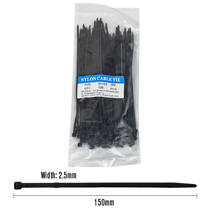

Self-locking plastic nylon cable ties 100/300PCS Black and white 4X200 3X100 cable ties Fastening ring 3X150 Industrial cable ti