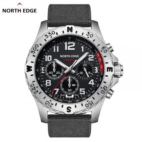 NORTH EDGE MACH 2 Jam Tangan Militer Solar Power Stainless Steel