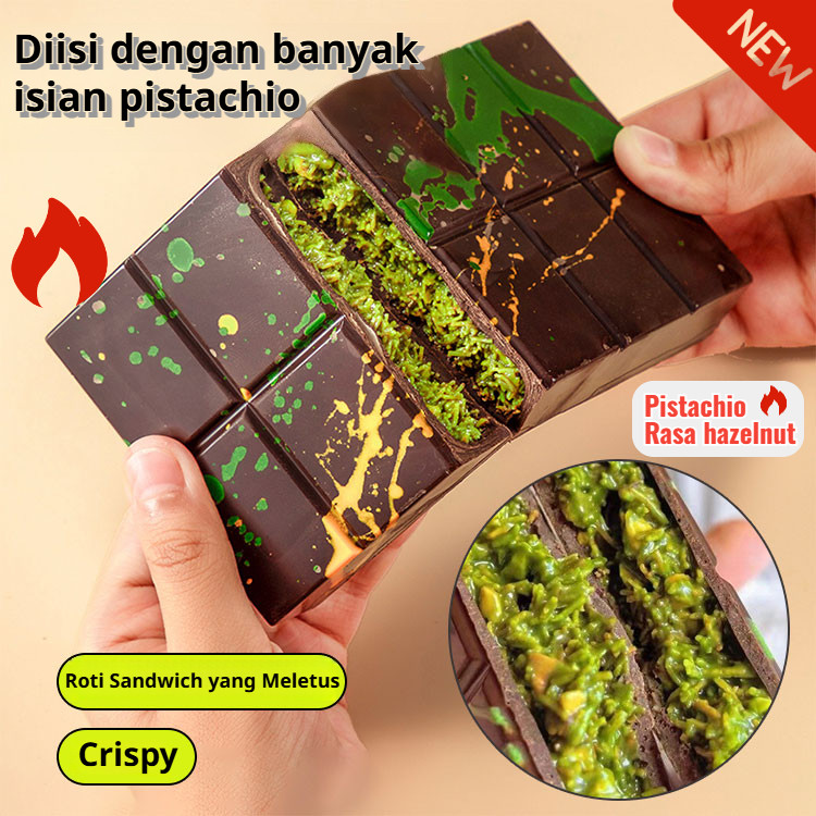 

[Beli 1 gratis 1]Dubai Pistachio Kunafa Chocolate- Almond, Kunafa Pistachio Hazelnut-0 aditif/Coklat dubai pistachio/Dark Choco Granola Bar