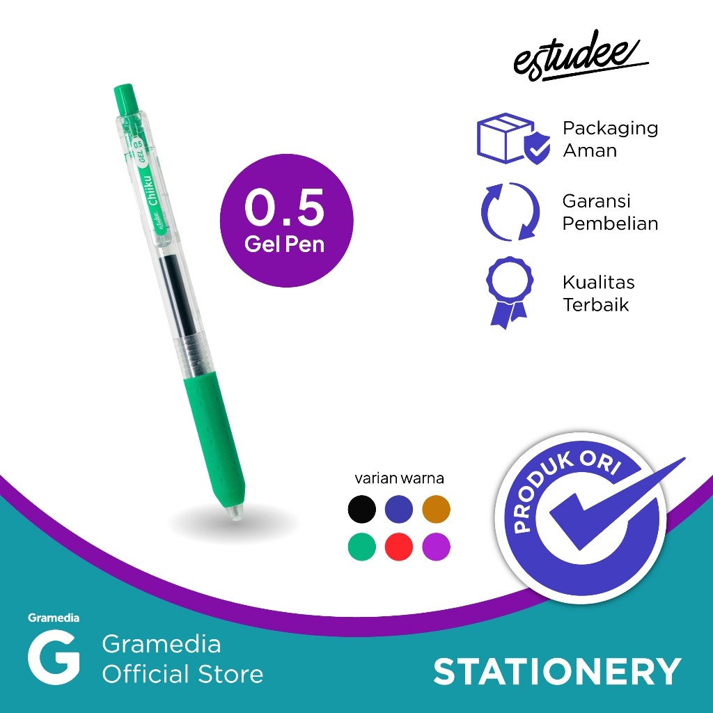 

Gramedia Surabaya - Estudee Chiiku Gelpen 0.5 Green Egp-26