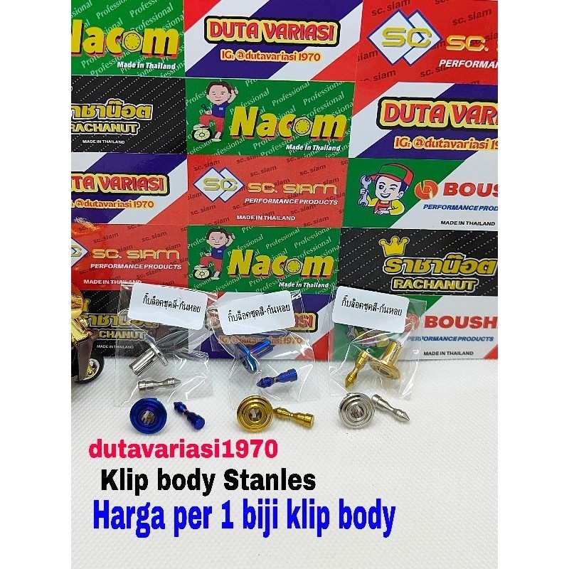 Klip body Stainless Aerox,Nmax,Xmax,Lexi Old - New ORI THAILAND
