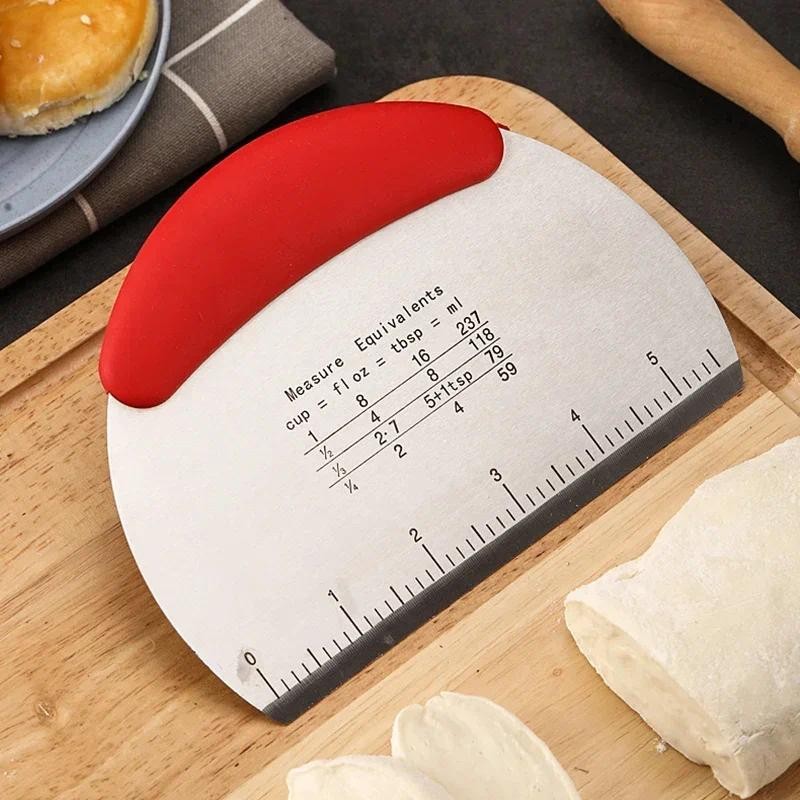 

Dough Scraper Bread Pizza Dough Cutter Pastry Scraper Stainless Steel Bench Scraper Dough Knife Chopper Baking Kitchen Gadgets