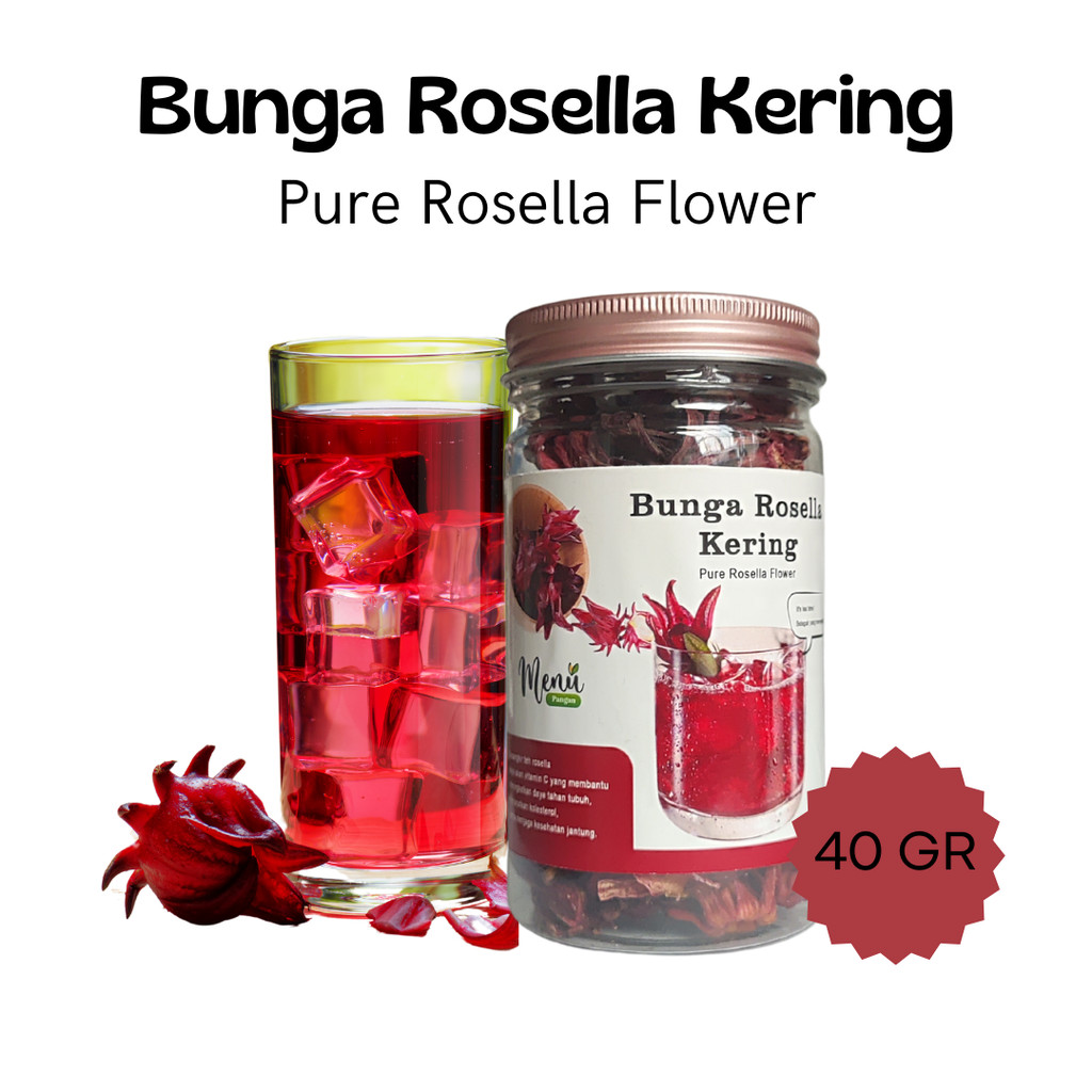 

Bunga ROSELLA Merah Kering Grade A 40gr - Teh Herbal Rosela Turunkan Berat Badan, Hipertensi Darah Tinggi, Kolesterol