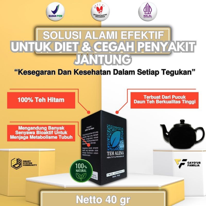 

Teh Hitam Alena Black Tea Untuk Diet dan Cegah Penyakit Jantung