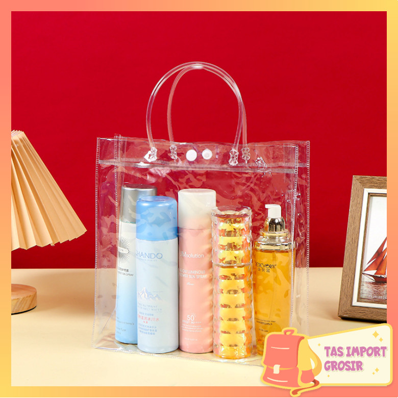 

Tas Import 6442 Tas Souvenir Bening / Tas Transparan Serbaguna / Hampers Ulang Tahun Transparan / Souvenir Bening Polos Bahan Tebal