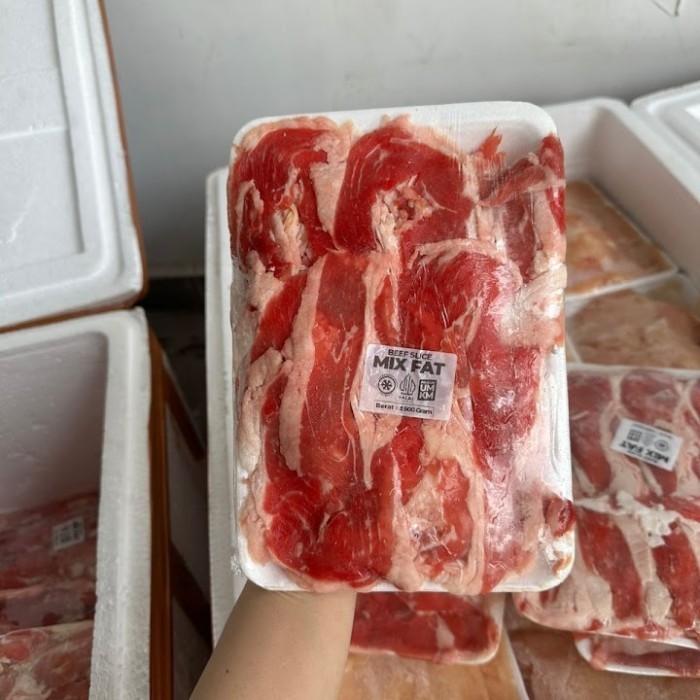 

Shortplate Beef Slice 500 gram - mix fat