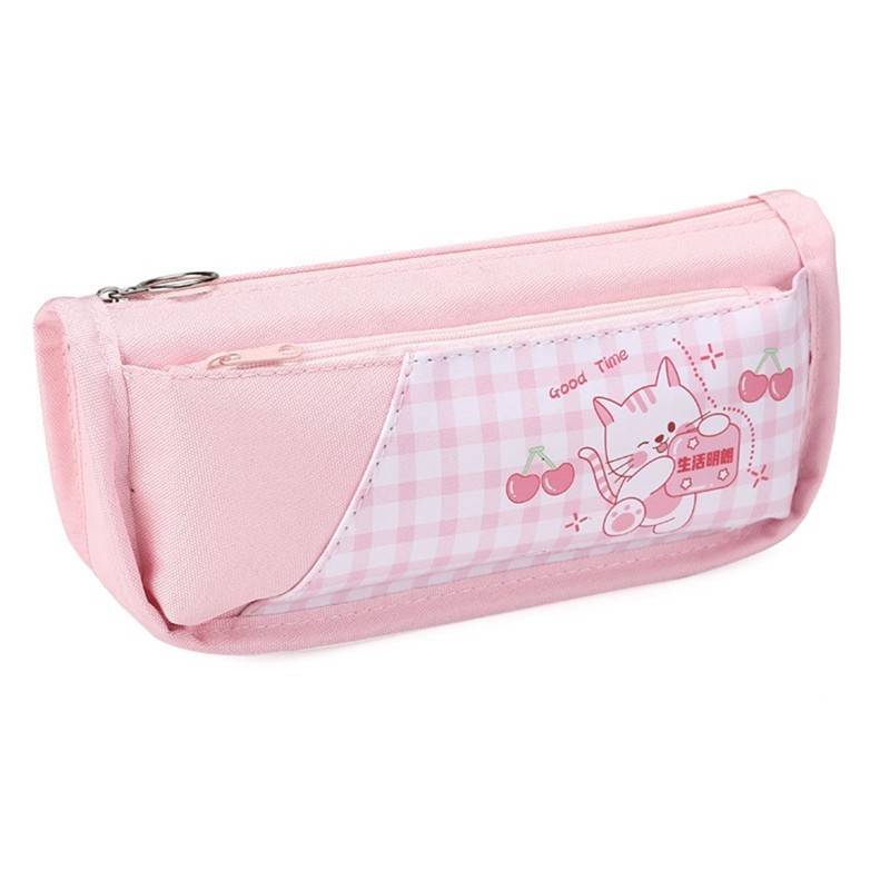

Cute Pencil Case Capacity Cute Pen Pencil Case Kawaii Stationery Pouch Easy To Use Pink