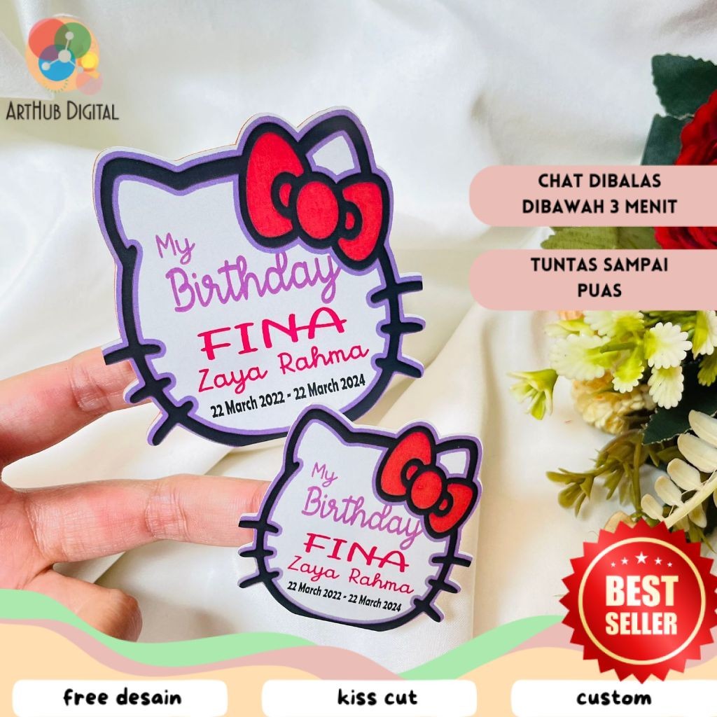 

AHD 9-15 Sticker Karakter Ulang Tahun Anak Stiker Label Hampers Ultah Birthday Bentuk Custom