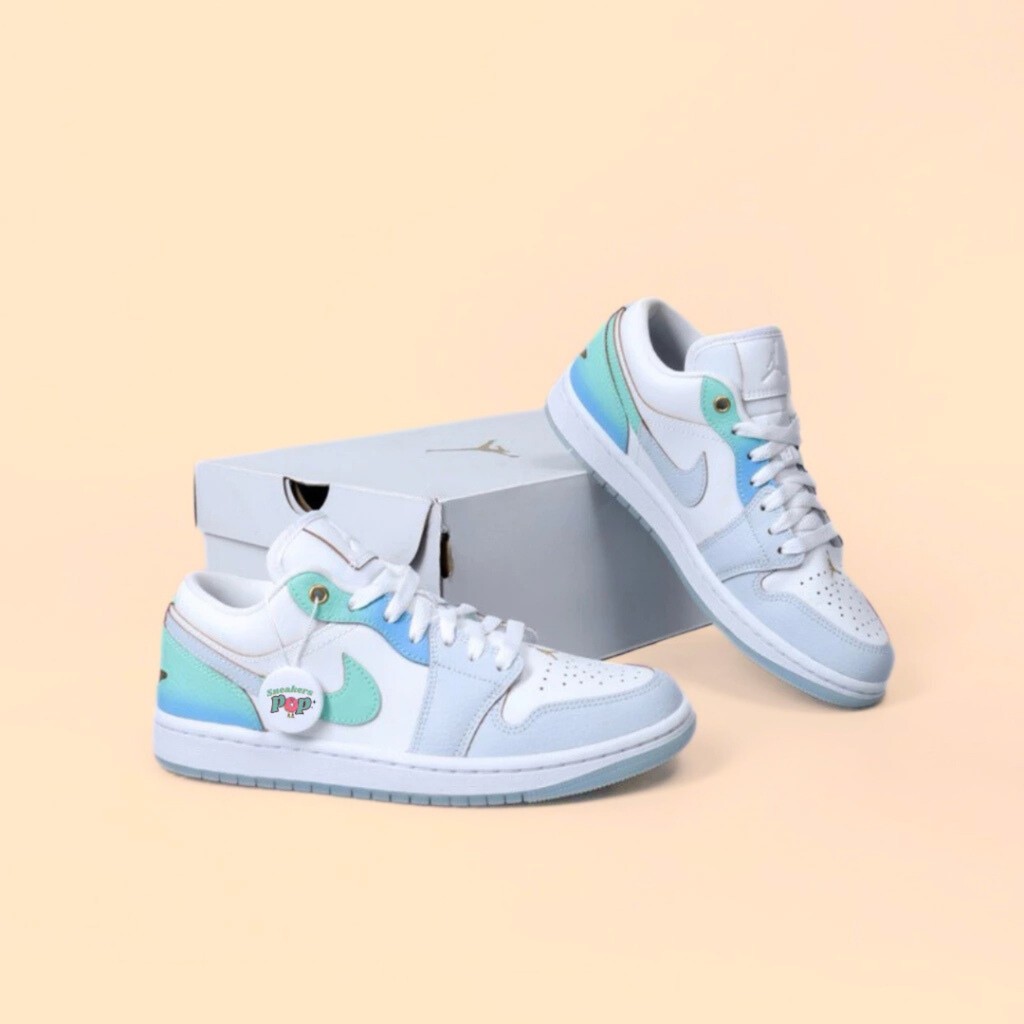 Nike Air Jordan 1 Low SE Emerald Rise White Blue