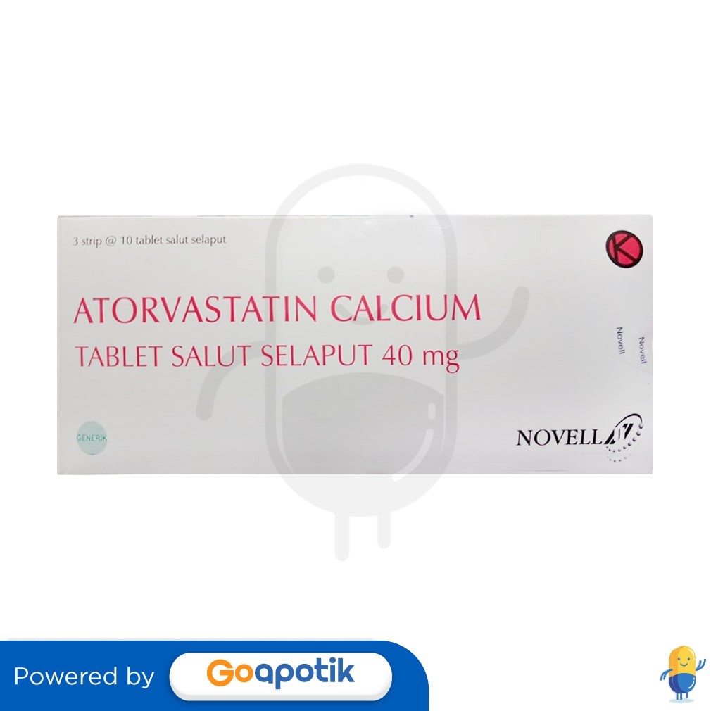Atorvastatin Calcium Novell 40 Mg Box 30 Tablet