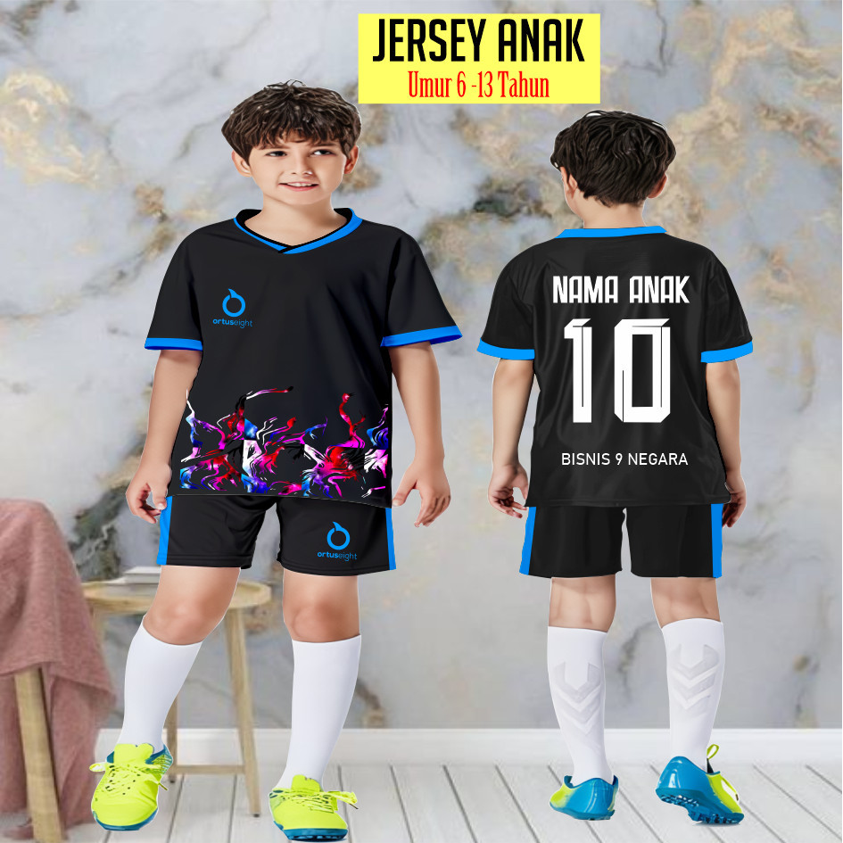 JERSEY TERMURAH FREE Custom Nama Dan Nomor Setelan Baju Bola Anak Sablon Nama + Nomor Jersey Kids Or