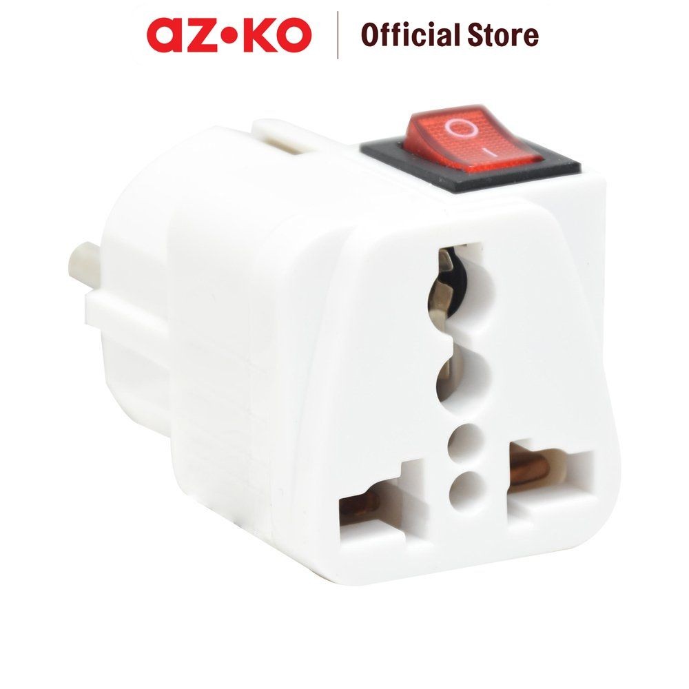 AZKO Krisbow Steker Arde Adaptor Travel Dengan Switch - Putih