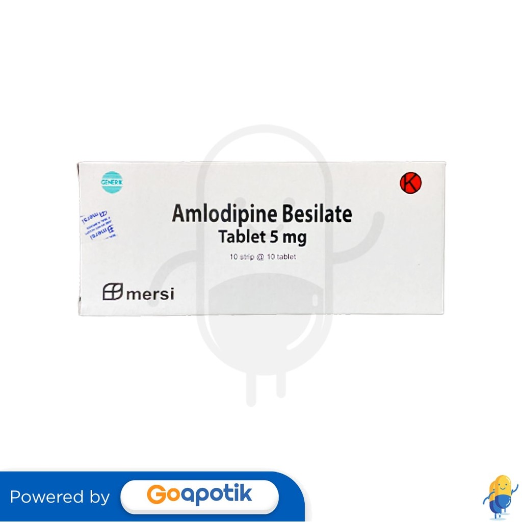 Amlodipine Besilate Mersi 5 Mg Box 100 Tablet