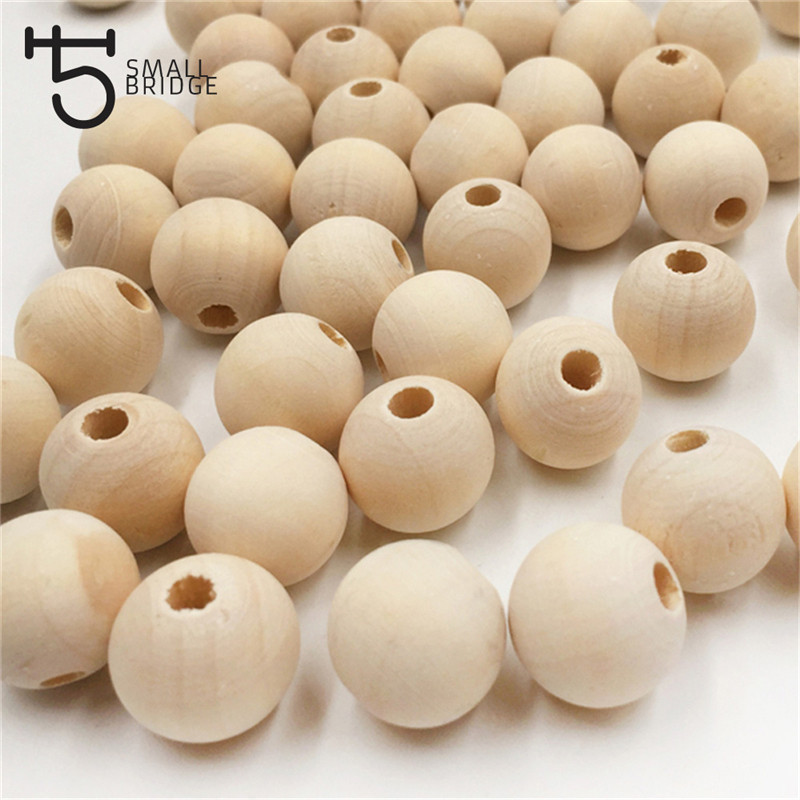 

10 12 16 18 20 25mm Natural Wooden Beads Smooth Round Wood Beads Loose Spacer Beads for Jewelry Making DIY Handmade Accessories