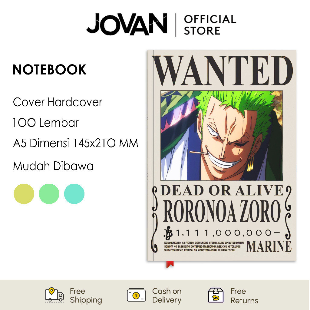 

Notebook Hardcover Custom One Piece Bounty Zoro Buku Tulis Catatan Note Agenda Planner Jurnal Diary Notebook Anime