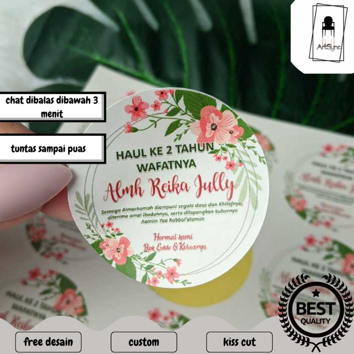 

Syncart 5-8 Stiker Tahlil Haul Sticker Pengajian Mengenang Wafatnya 40 100 1000 Hari Tahlilan
