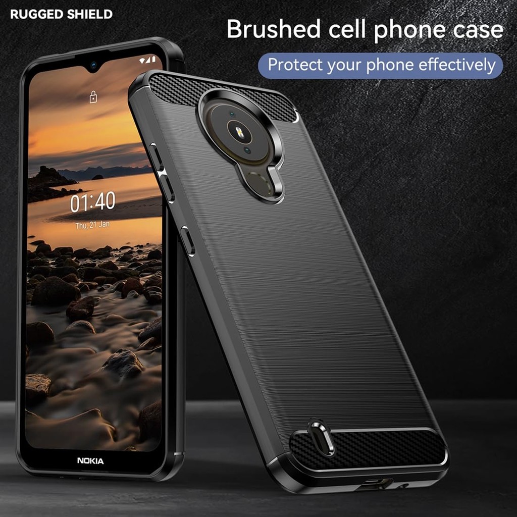CASE NOKIA 1.4 / NOKIA 4.2 / NOKIA 5.3 / NOKIA 5.4 / NOKIA 6.2 SILICONE CARBON FIBER TPU DRAWING SLI