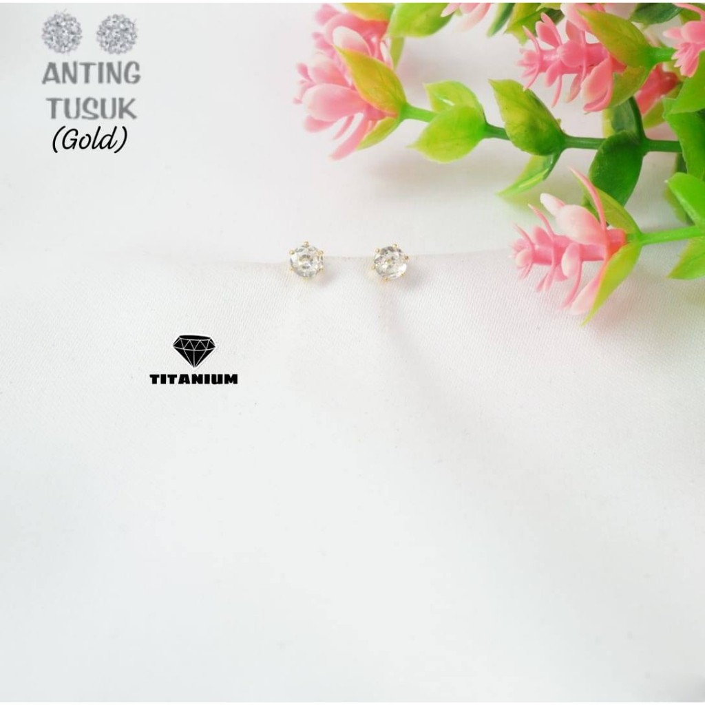 Anting Tusuk Giwang Tindik Anak Bayi titanium tidak alergi ada surat toko