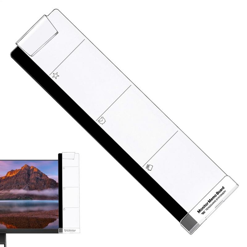 

1Pc Monitor Side Clip Memo Reminder Message Board for Computer Small Tools Pad Holder Acrylic Notes Boards