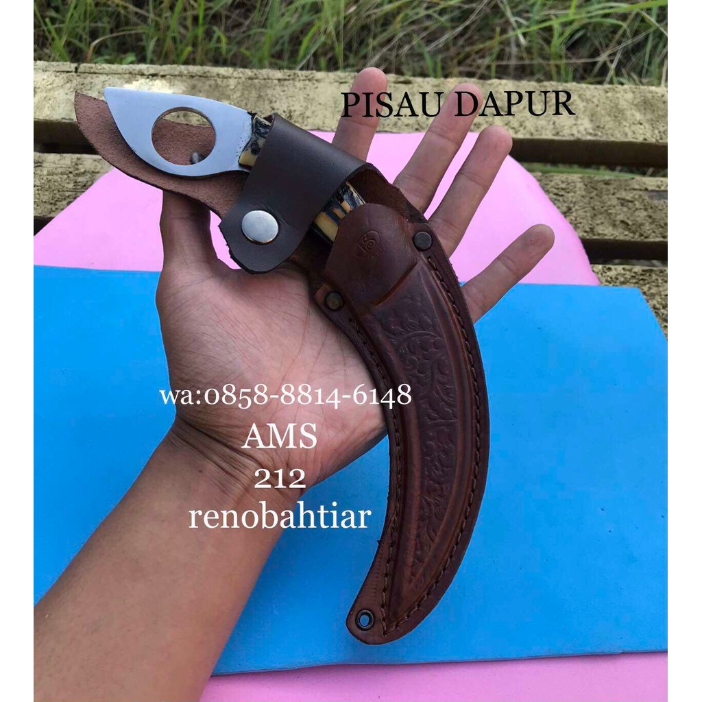 Pisau Dapur Kukri Motif Loreng Baja PER TERlaris