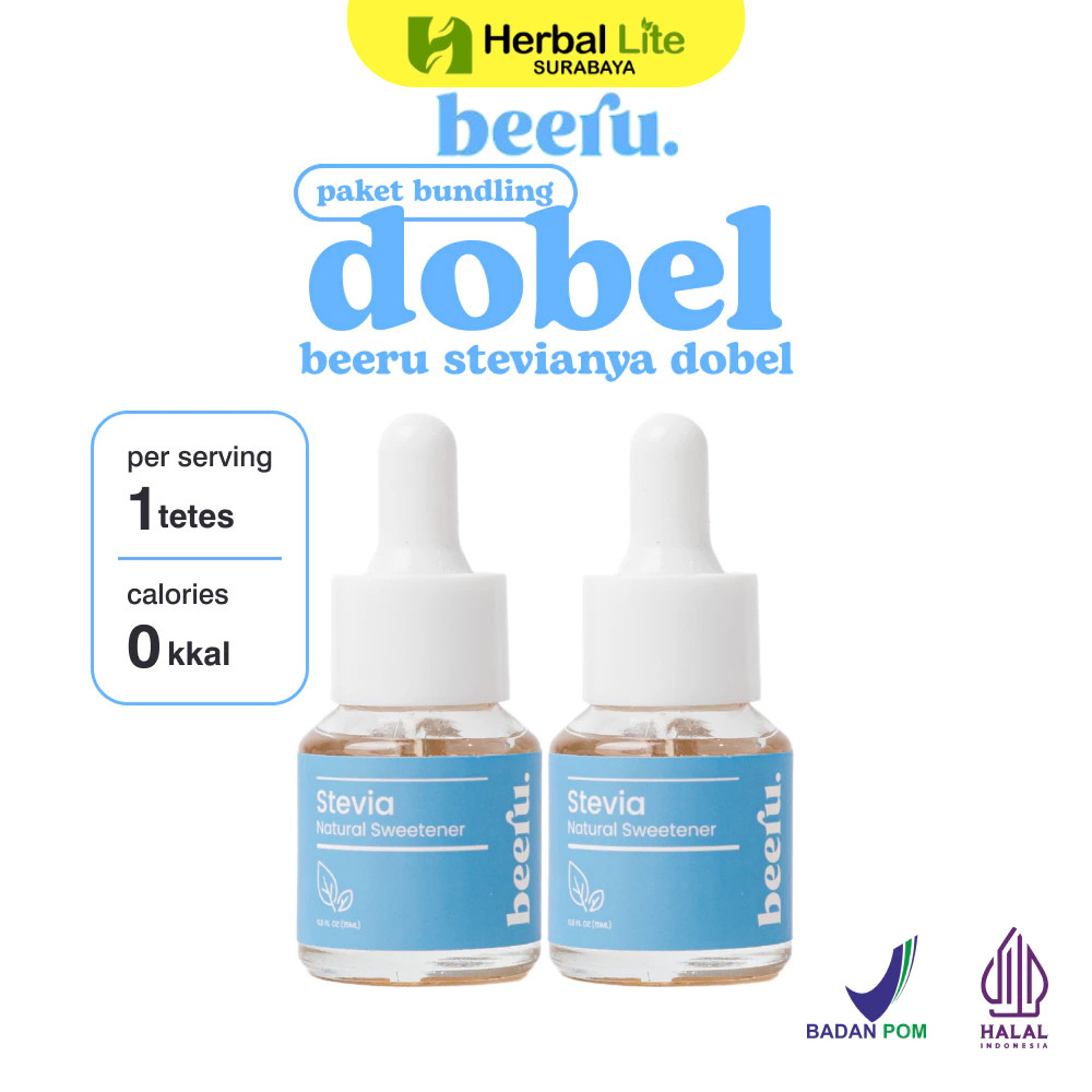

Pemanis Alami Tanpa Kalori Beeru Stevia Paket Dobel 15ml + 15ml