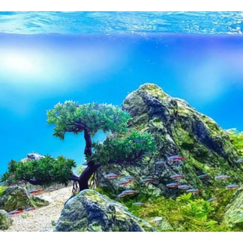 bonsai aquarium/bonsai plastik aquarium/pohon plastik aquarium/hiasan aquarium