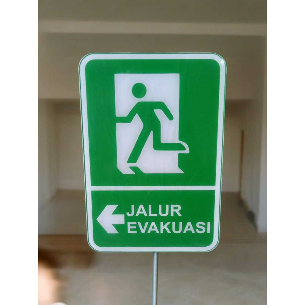 

papan Sign Akrilik jalur evakuasi/rambu jalur evakuasi bahan karilik