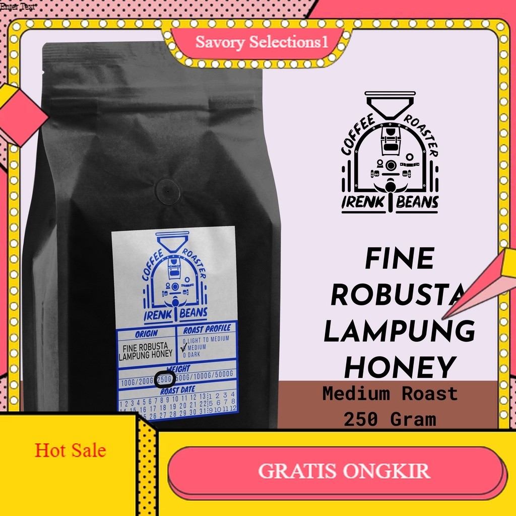 

【SAVORY】DISKON!! Kopi Fine Robusta Lampung 250g Biji Bubuk