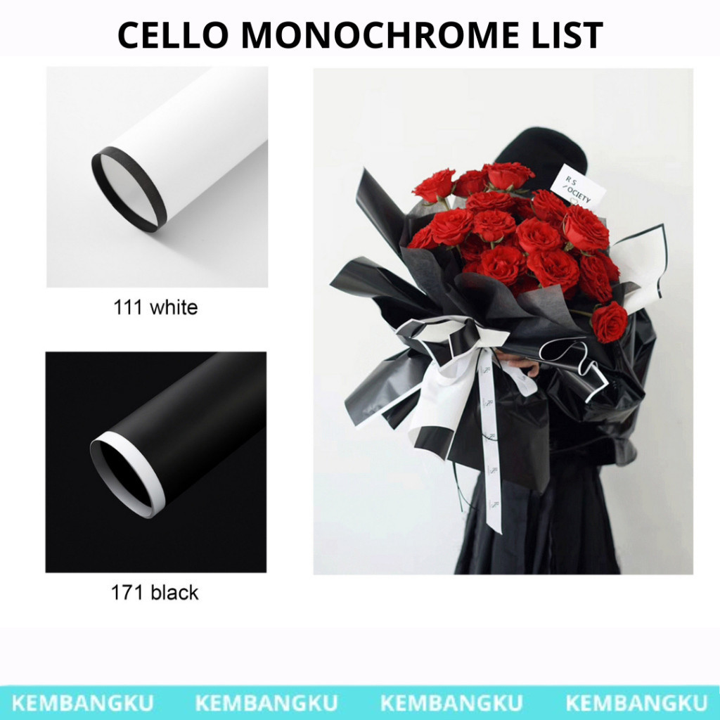 

(Lembaran)Kertas buket polos garis tepi liss/Cellophane Kertas Buket Monochrome Black White