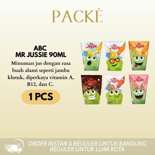 

ABC Mr. Jussie Minuman Rasa Buah 90ML/1PCS / Minuman Rasa Buah / Fruity Jeruk / Milky jeruk / Milky Manggo / Susu Coklat / Fruity Jambu / Mister Jussie