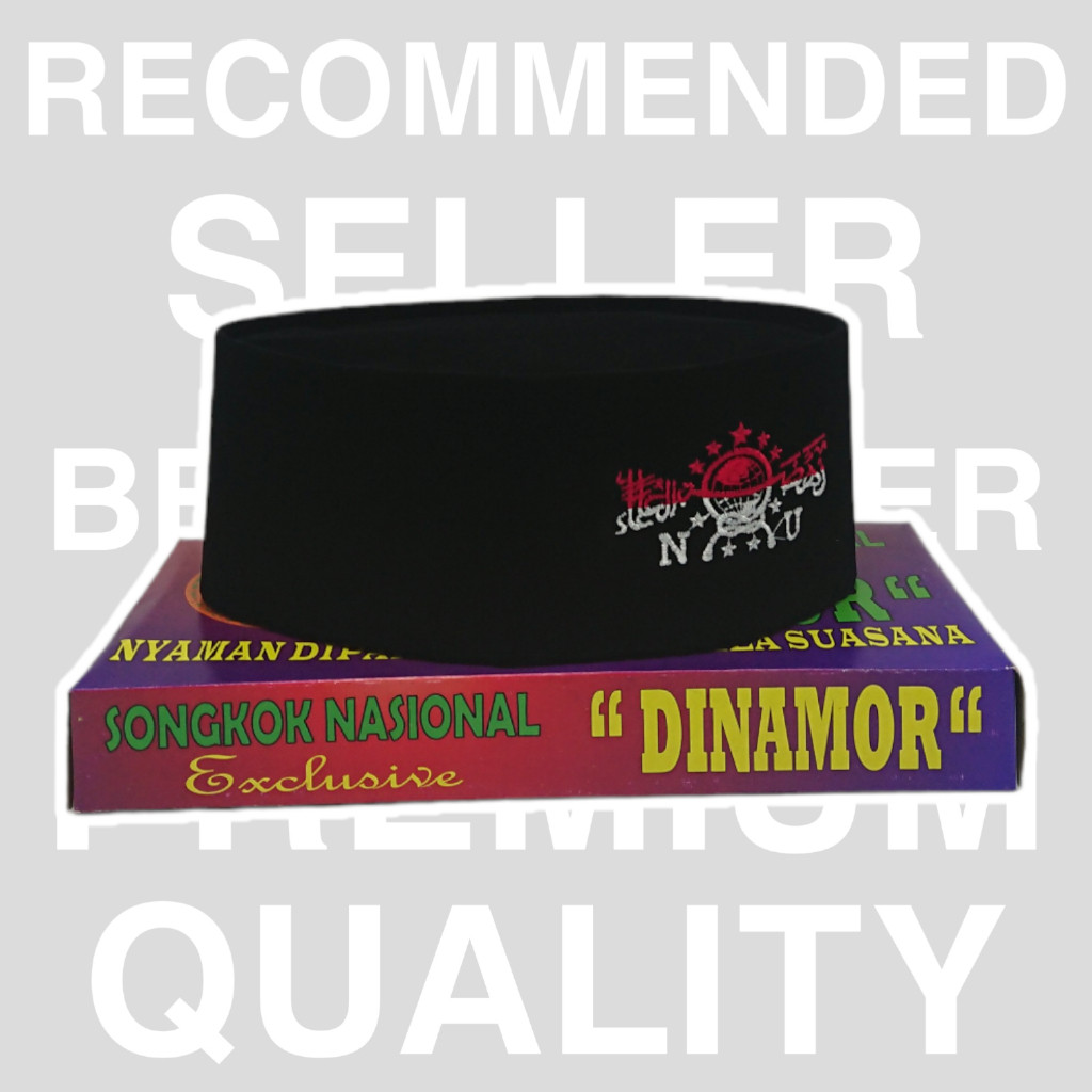 Songkok Dinamor NU Merah Putih /Songkok Dewasa / Songkok Putih / Peci Hitam / Kopyah Hitam Polos / K