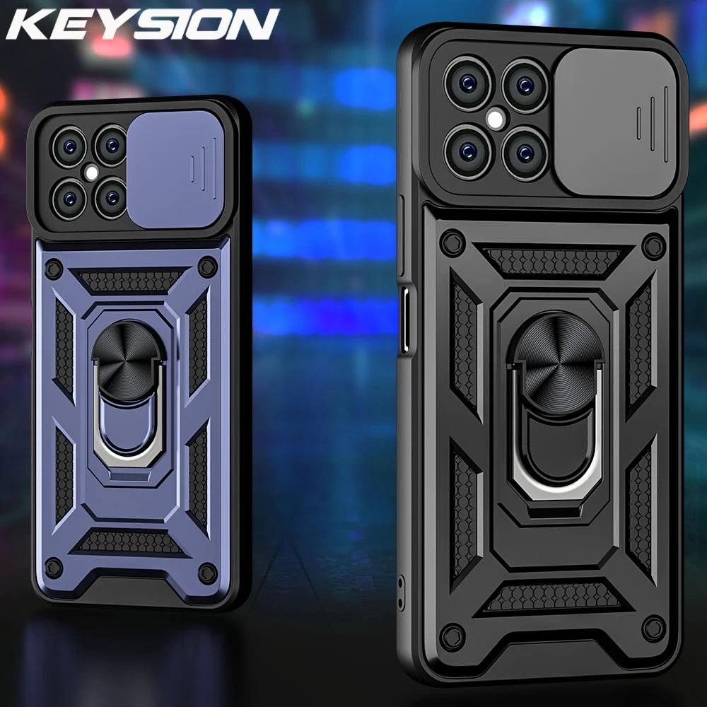 For HONOR X8 4G case Slide Camera Lens Protection Ring Stand armor Hard casing For Huawei P40 P30 Li
