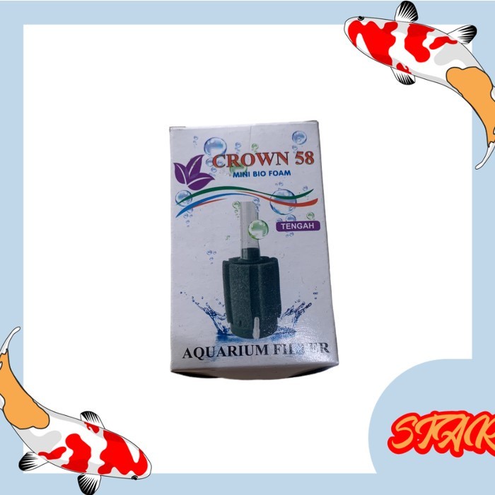 mini bio foam CROWN 58 BULAT filter aquarium aquascape busa spon