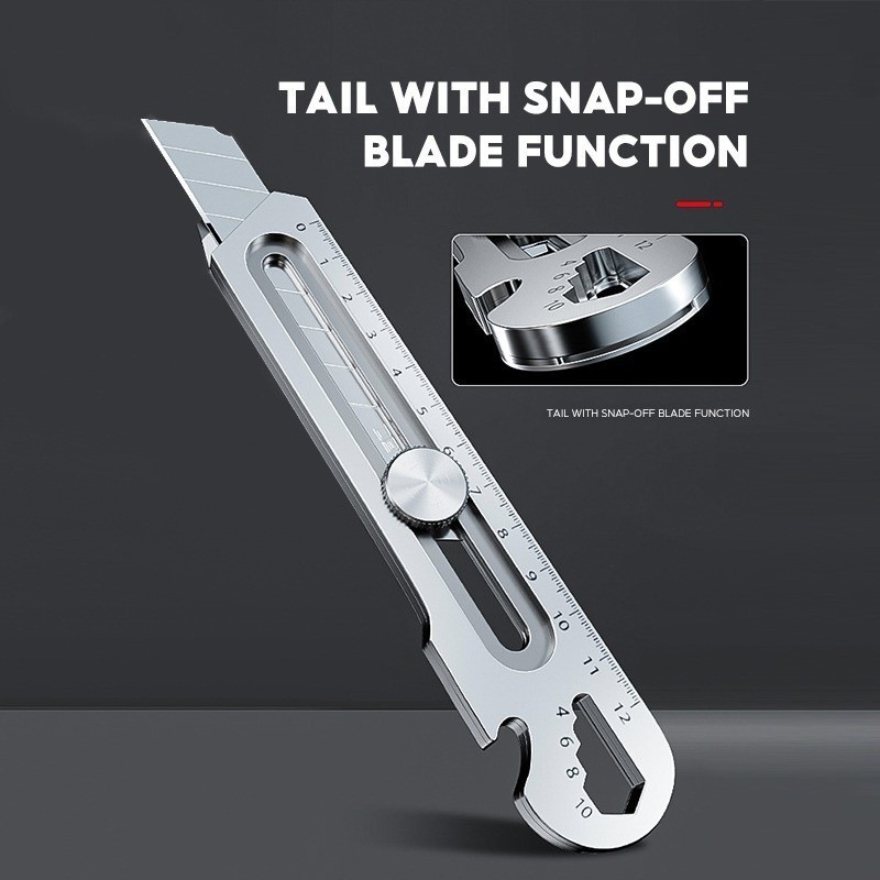 

Set 10 Potong Multifungsi - Cutter Stainless Steel 18mm, Pisau Potong Kertas dan Bahan-Bahan