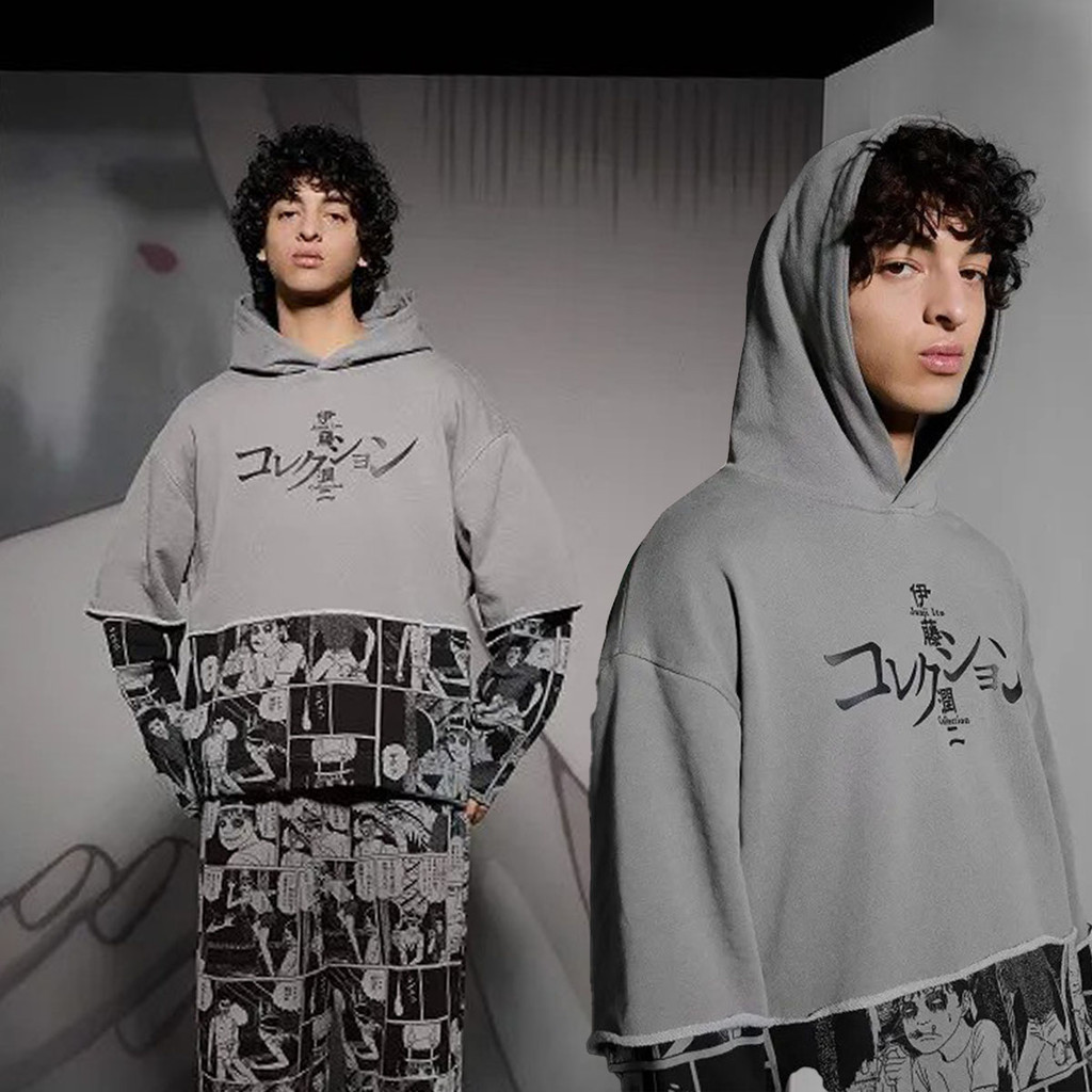 Hypestore Hoodie Pria Bershkka X Junji Ito