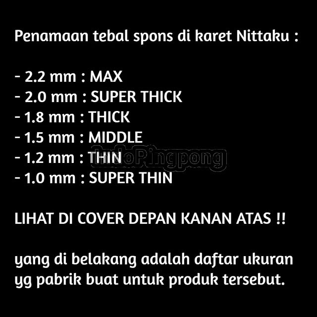 RB Nittaku Moristo SP AX 1.5 1.8 2.0 2.2 Max Super Thick Middle Short Pips Bintik Serang Pendek