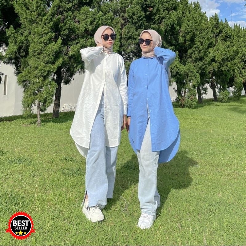 kemeja tunik kekinian style Korea tunik Ld 110 tunik Korean style