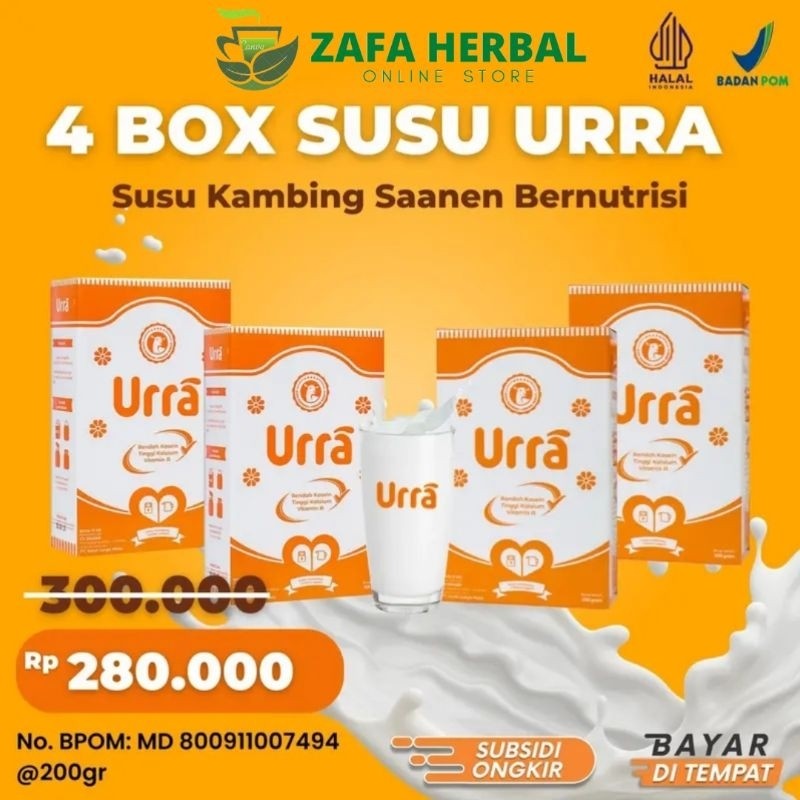 

[4 box]Susu URRA - Susu Kambing Etawa Saneen Eropa Premium Menambah Berat Badan dan Tinggi Anak isi 200 gram Bisa COD Bisa Gojek
