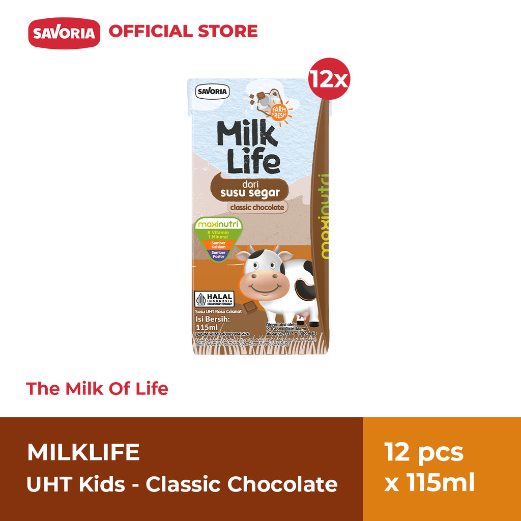 

MilkLife UHT Kids Classic Chocolate Milk - Susu Rasa Coklat 12 Pcs x 115ml