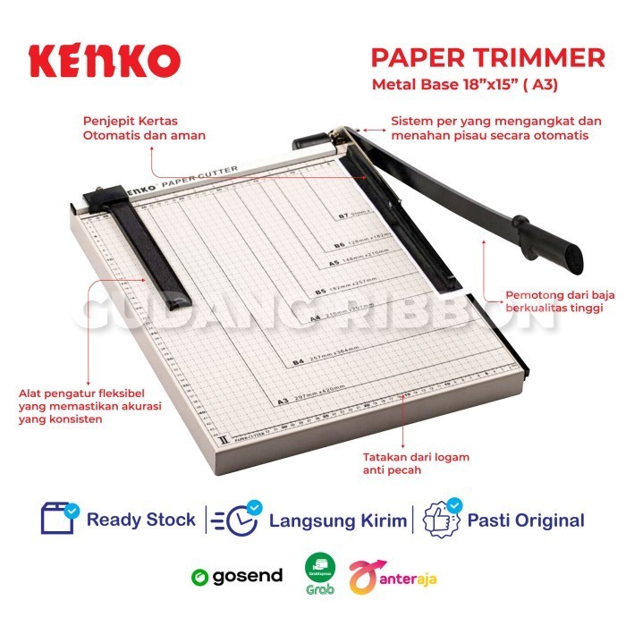 

KENKO PAPER TRIMMER CUTTER METAL BASE ALAT POTONG PEMOTONG KERTAS A3