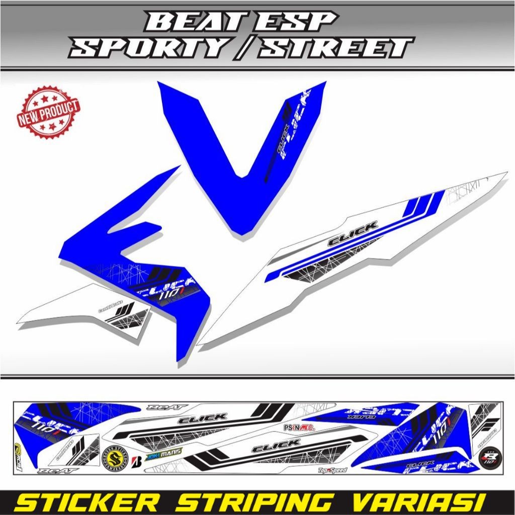 STIKER BEAT STREET VARIASI STRIPING HONDA BEAT ESP STIKER POLET SIMPLE STIKER STRIPING MOTOR