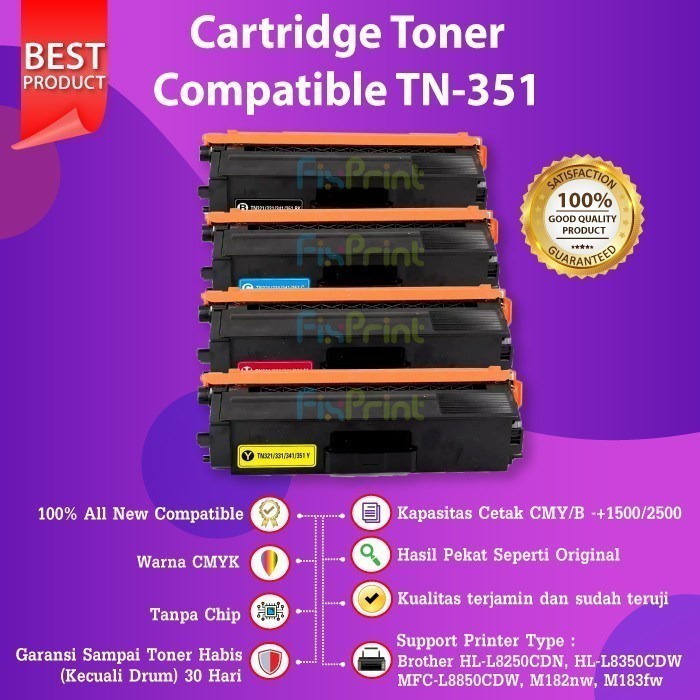FixPrint Cartridge Toner Compatible TN-351 TN351 TN 351 Printer HL-L8250 L8350 MFC-L8850CDW