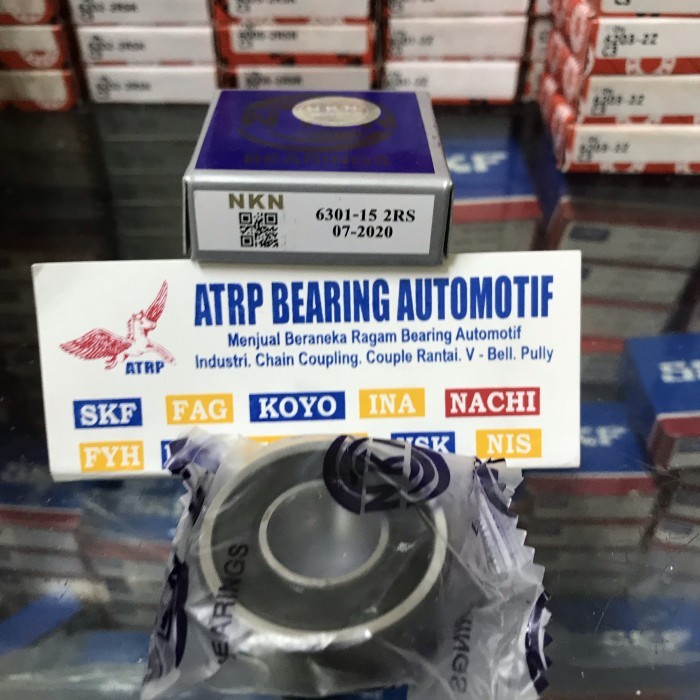 BALL BEARING 6301 2RS 15MM 6301-15 2RS NKN Part Baru