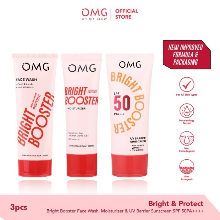 OMG Oh My Glow - Glow Kit Paket Perawatan Wajah untuk Kulit Tampak Glowing, Mencerahkan, dan Tampak 