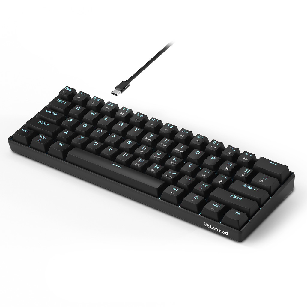 K61 USB Wired Mechanical Gaming Keyboard 61 Keys LED Backlit Gamer Keyboard For PC Laptop Removable 
